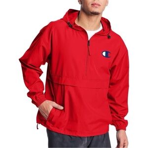 NEW Champion Men's Stadium Packable Rain Resistant Windbreaker Jacket Medium‎
